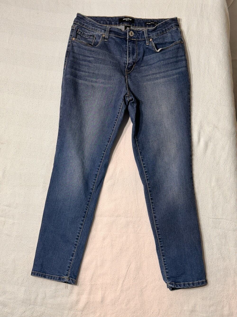 Nine West Gramercy Skinny Ankle Stretchy Jeans Medium Wash Women's Size 10